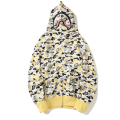 Campera Hoodie BAPE Full Zip Shark Camo Banana Yellow - 220USD en internet