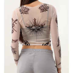 Remera Microtul Manga Larga Tattoo en internet