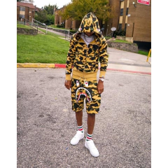 Campera Hoodie BAPE Full Zip Shark Camo Yellow Militar - 220USD - tienda online