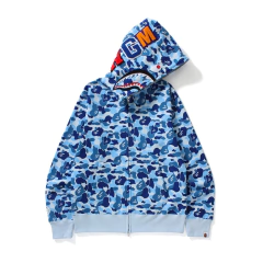Campera Hoodie BAPE ABC Full Zip Shark Camo Blue (AAA) - 220 USD