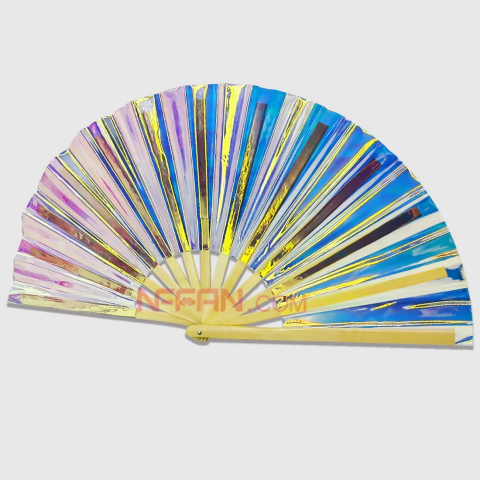 Abanico Estampado Madera Bamboo Importado Tornasolado