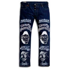 Jean Levi's Intervenido Azul Marino Monkey Nevermind