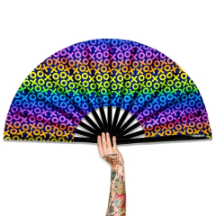 Abanico Estampado Madera Importado Tinta Reflectiva UV XoXo