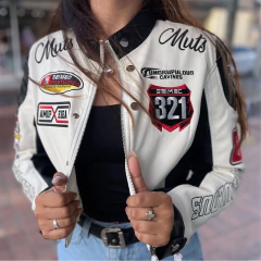 Campera Top Motomami Simil-Cuero MUTS 321 Blanca - comprar online