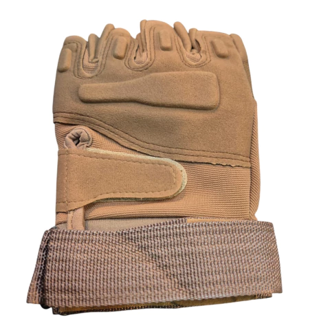 Guantes Tacticos Dedos Cortados Beige