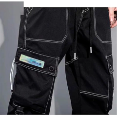 Pantalon Cargo Techwear Gabardina GOB 129 Negro