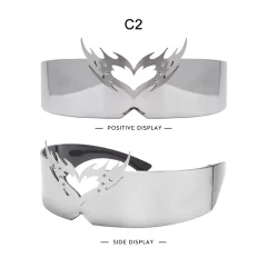 Imagen de Anteojos de Sol Visor Corazon Cyberpunk Dark Metal A008