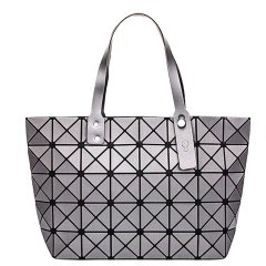 Cartera Geometrica Brillante Ultra Light Importada Plateada