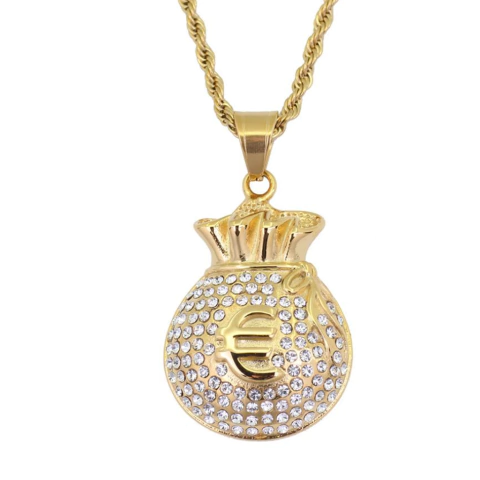 Cadena C/ Dije Bolsa Dinero Euro