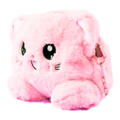 Cartera Kawaii Gato Rosa Peluche - tienda online