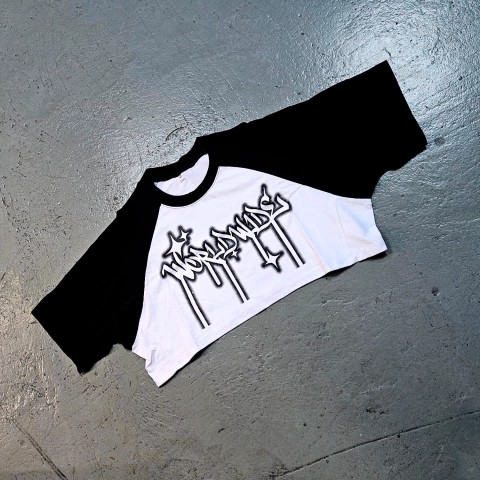 Remera Top Graffiti Worldwide Blanco y Negro - comprar online