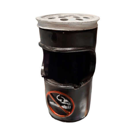 Cenicero Tacho Prohibido Fumar Grande Artesanal - Negro