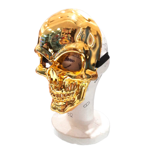 Mascara Calavera Dorada PVC Rigida