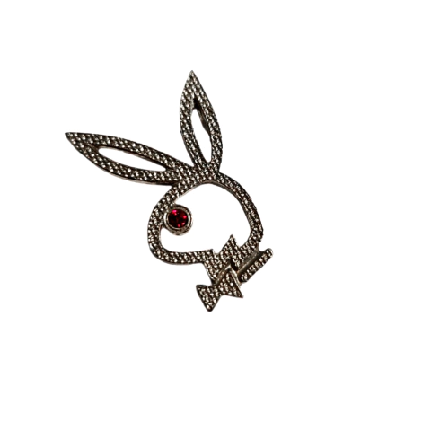 Dije Playboy Contorno Strass Rojo