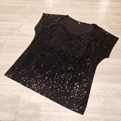 Remera Musculosa Brillos Strass Negra en internet