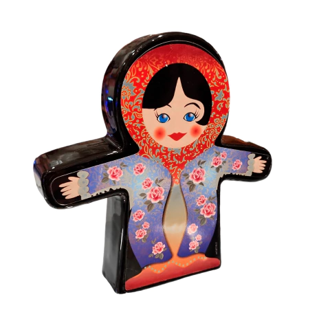 Alcancia Ceramica Mamushka Rusia Vintage - Negro