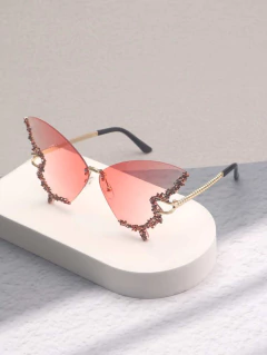 Anteojos de Sol Mariposa Grande con Strass
