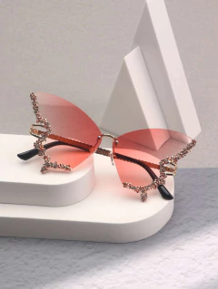 Anteojos de Sol Mariposa Grande con Strass - tienda online