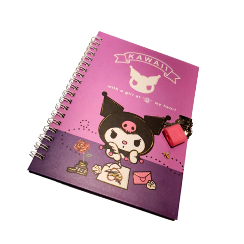 Cuaderno Agenda Kuromi Diario Intimo Candado Sanrio Lila
