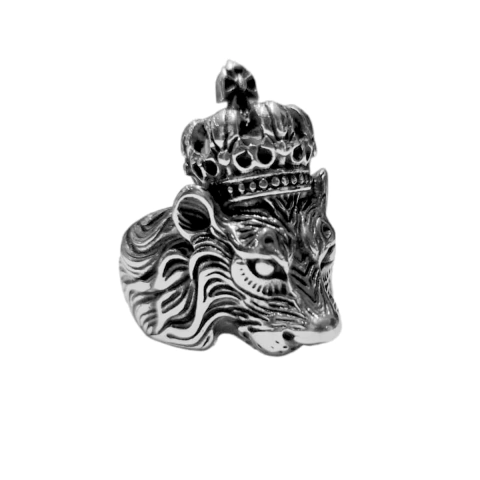 Anillo Acero Leon Menea Rey Leon - Talle 10 - (copia)