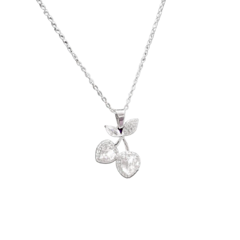 Cadena Con Dije Cereza - Plateado