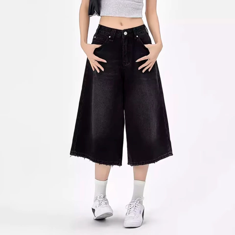 Bermuda Jort Baggy Jean Negro