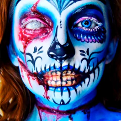 Lentes de Contacto FX Anime Fantasia Cosplay Red Blanco Marco Negro CL298 - comprar online