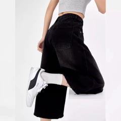 Bermuda Jort Baggy Jean Negro - comprar online