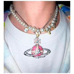Dije Collar Orbe Vivienne Westwood Shooting Star Saturno Pink Rosa - comprar online