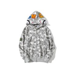 Campera Hoodie BAPE Full Zip Shark Camo Pixel Grey- 220USD