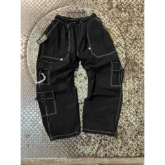 Pantalon Cargo Legend Baggy Negro Ancho (no incluye cadena )