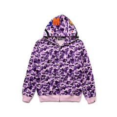 Campera Hoodie BAPE Full Zip Shark Camo Light Purple (AAA) - 220USD