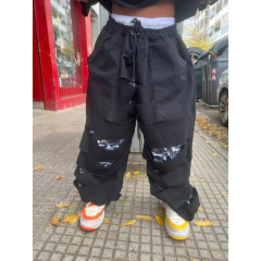 Pantalon Cargo Grizzly Ancho Negro Doble Capa