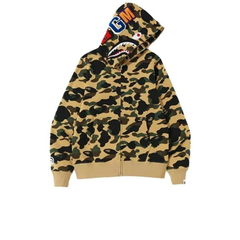 Campera Hoodie BAPE Full Zip Shark Camo Yellow Militar - 220USD