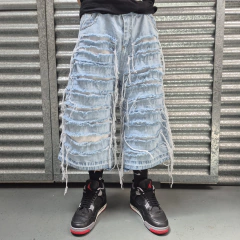 Bermuda Baggy Ripped OG Light Blue en internet