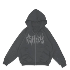 Buzo Hoodie Trash Letters Gris | BOXY FIT