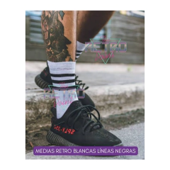 Medias Caña Alta Blanca Franga Negra - comprar online
