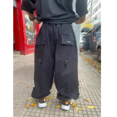 Pantalon Cargo Grizzly Ancho Negro Doble Capa en internet