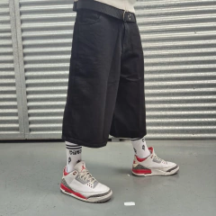 Bermuda Short Baggy Jorts Capri Negro - KITCH TECH