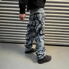 Pantalon Jean Intervenido Graffiti Hip Hop Baggy - KITCH TECH