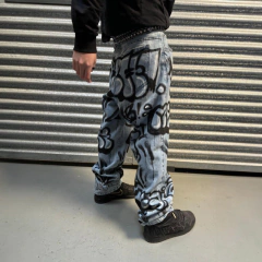 Pantalon Jean Intervenido Graffiti Hip Hop Baggy - KITCH TECH