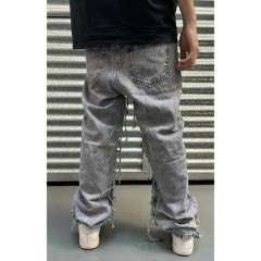 Jean Baggy Ripped Desflecado Gris 1 en internet