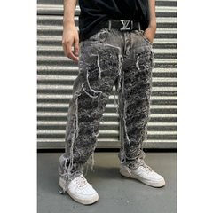 Jean Baggy Ripped Desflecado Gris 1 - tienda online