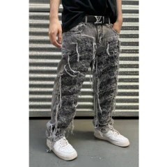 Jean Baggy Ripped Desflecado Gris 1 - tienda online