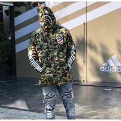 Campera Hoodie BAPE X ADDS SB Full Zip Shark Camo Green (AAA) - 220USD - KITCH TECH