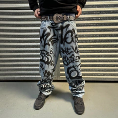 Pantalon Jean Intervenido Graffiti Hip Hop Baggy - comprar online