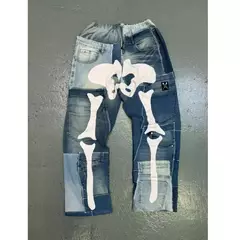 Pantalon Jean Intervenido Retazos Bones Hype Talle Unico