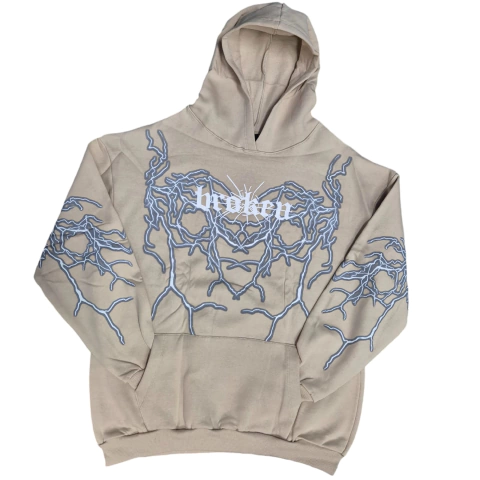 Buzo Hoodie Mariposa Storm Lightning - Beige