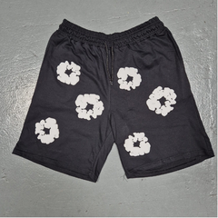 Bermuda Algodon Denim Tears Negro Estampa Frontal - comprar online