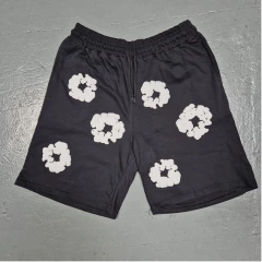 Bermuda Algodon Denim Tears Negro Estampa Frontal - comprar online